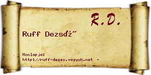 Ruff Dezső névjegykártya