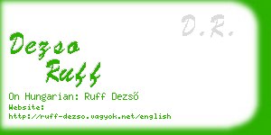 dezso ruff business card